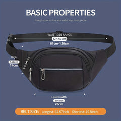 Large Clack Crossbody Bag with Adjustable Shoulder Straps for Outdoors