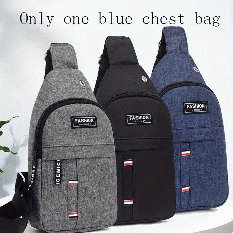 Men's Oxford Crossbody Bag Earphone Hole Shoulder Outdoor Sports Travel Work