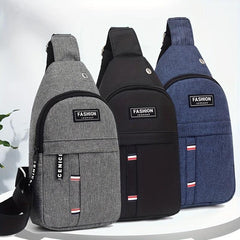 Men's Oxford Crossbody Bag Earphone Hole Shoulder Outdoor Sports Travel Work