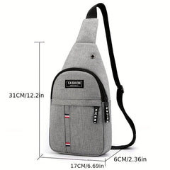 Men's Oxford Crossbody Bag Earphone Hole Shoulder Outdoor Sports Travel Work