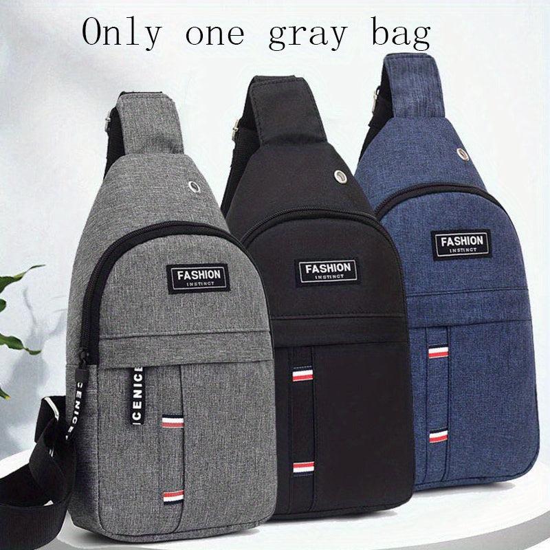 Men's Oxford Crossbody Bag Earphone Hole Shoulder Outdoor Sports Travel Work