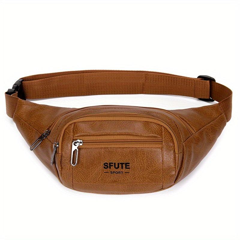 Men's Leather Chest Bag Waterproof Shoulder Bag