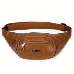 Men's Leather Chest Bag Waterproof Shoulder Bag