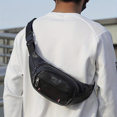 Men's Leather Chest Bag Waterproof Shoulder Bag