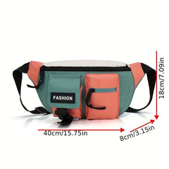Men's Block Chest Bag Crossbody Bag