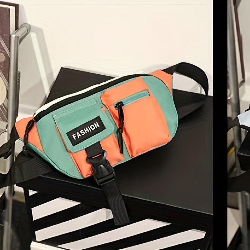 Men's Block Chest Bag Crossbody Bag