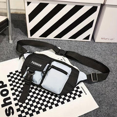 Men's Block Chest Bag Crossbody Bag