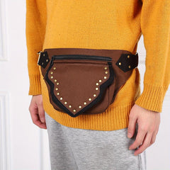 Punk Retro Flap Waist Bag Fanny Bag Rivet Bag Street Style