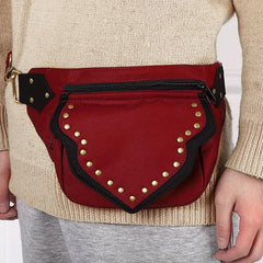 Punk Retro Flap Waist Bag Fanny Bag Rivet Bag Street Style