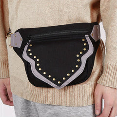 Punk Retro Flap Waist Bag Fanny Bag Rivet Bag Street Style