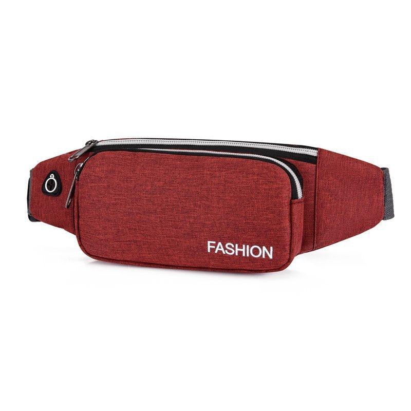 Men's Waterproof Waist Bag with Earphone Hole for Running Hiking