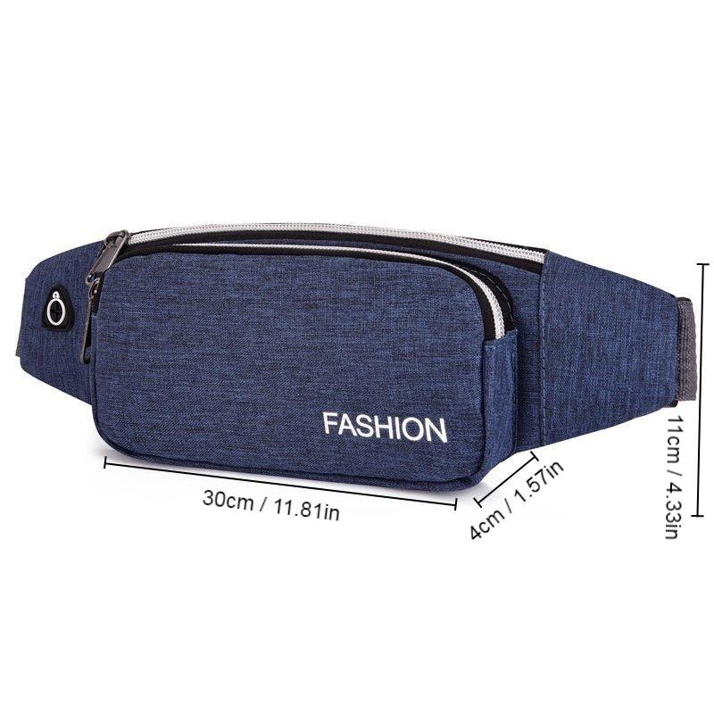 Men's Waterproof Waist Bag with Earphone Hole for Running Hiking
