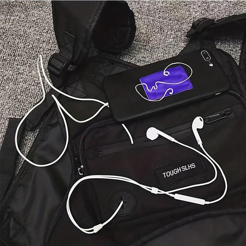 Men's Streetwear Waistcoat Hip Hop Chest Rig Vest Bag