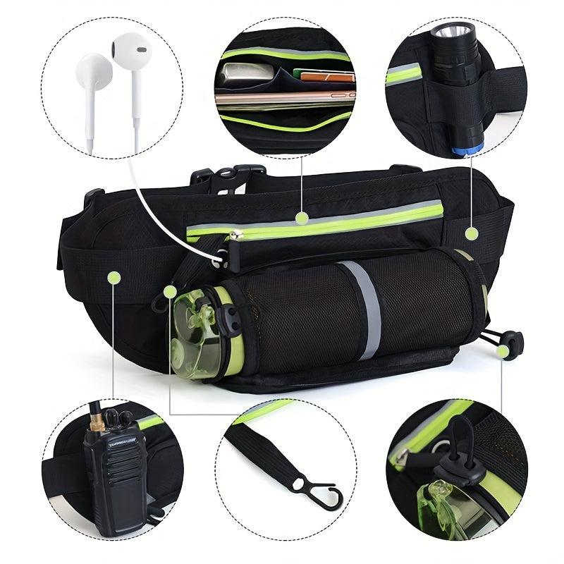 Outdoor Sports Waist Bag With Water Bottle Holder Casual Shoulder Bag