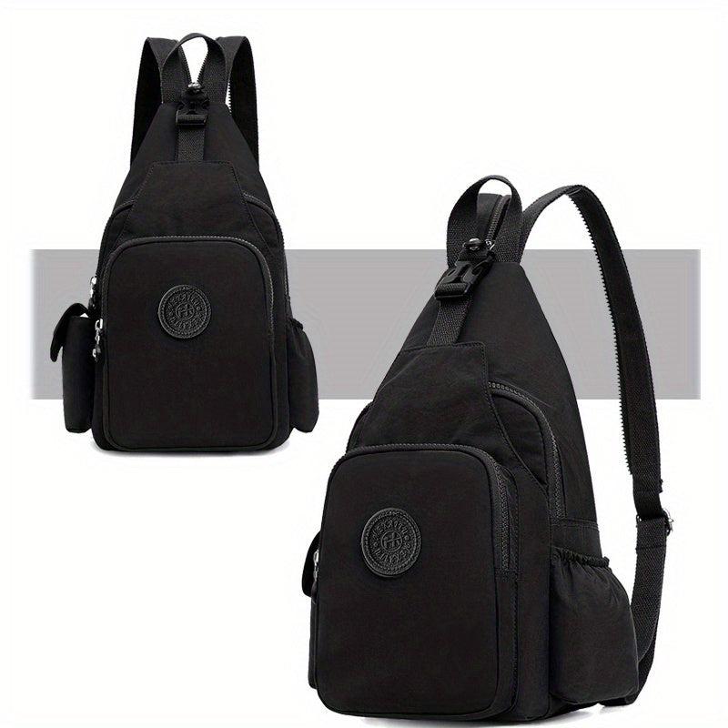 Waterproof Sling Bag Nylon Backpack Adjustable Shoulder Straps Women's Chest Bag