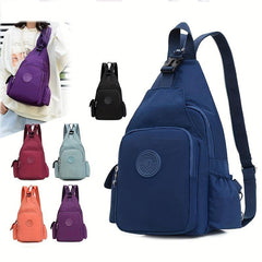 Waterproof Sling Bag Nylon Backpack Adjustable Shoulder Straps Women's Chest Bag
