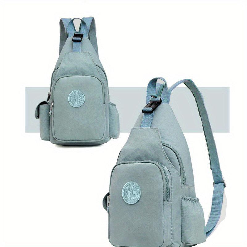 Waterproof Sling Bag Nylon Backpack Adjustable Shoulder Straps Women's Chest Bag