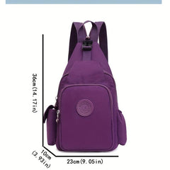 Waterproof Sling Bag Nylon Backpack Adjustable Shoulder Straps Women's Chest Bag