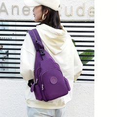Waterproof Sling Bag Nylon Backpack Adjustable Shoulder Straps Women's Chest Bag