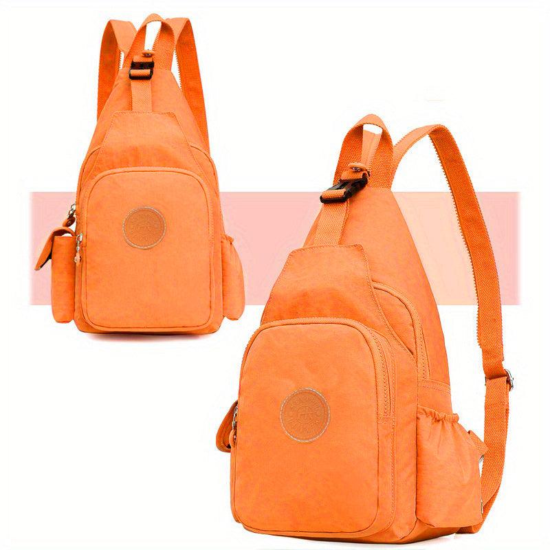 Waterproof Sling Bag Nylon Backpack Adjustable Shoulder Straps Women's Chest Bag
