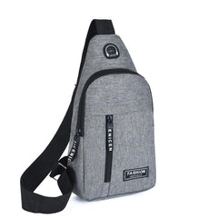 Men's Nylon Crossbody Bag with Earphone Hole for Hiking Running Cycling