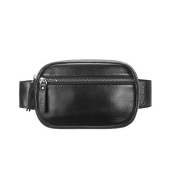Men's Leather Fanny Pack Belt Bag for Running Hiking Lightweight Messenger Bag