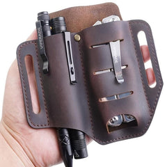 Men's Wilderness Portable Tool Belt Bag Leather Sheath