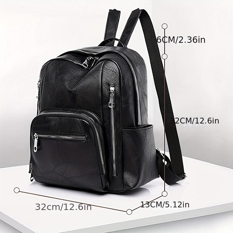 Vintage Textured Backpack Casual Daypack Women's School Bag
