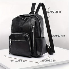 Vintage Textured Backpack Casual Daypack Women's School Bag