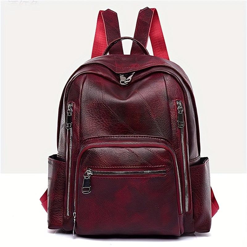 Vintage Textured Backpack Casual Daypack Women's School Bag
