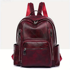 Vintage Textured Backpack Casual Daypack Women's School Bag