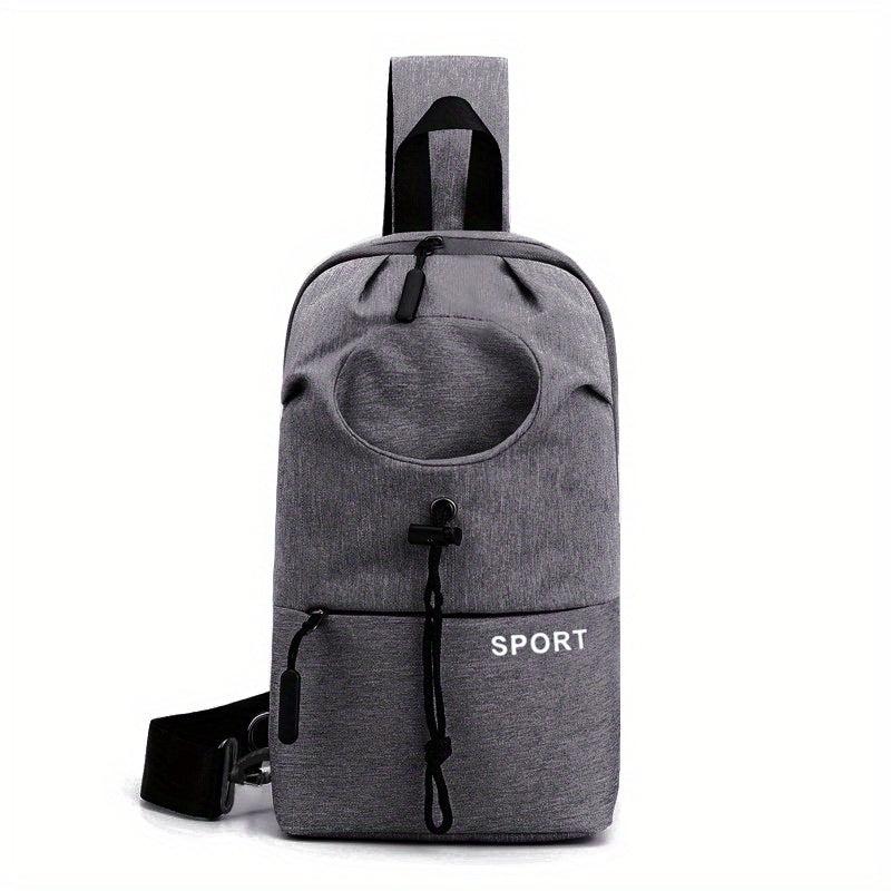 Men's Oxford Crossbody Bag With Water Bottle Pocket for Outdoor Sports