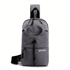 Men's Oxford Crossbody Bag With Water Bottle Pocket for Outdoor Sports