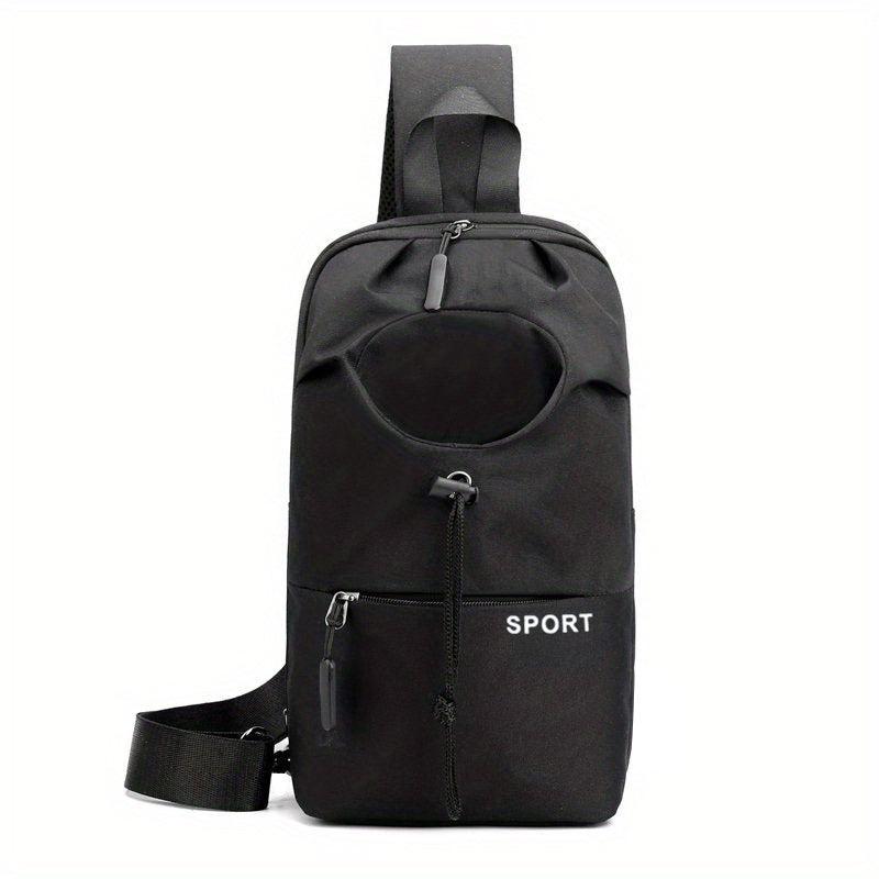 Men's Oxford Crossbody Bag With Water Bottle Pocket for Outdoor Sports