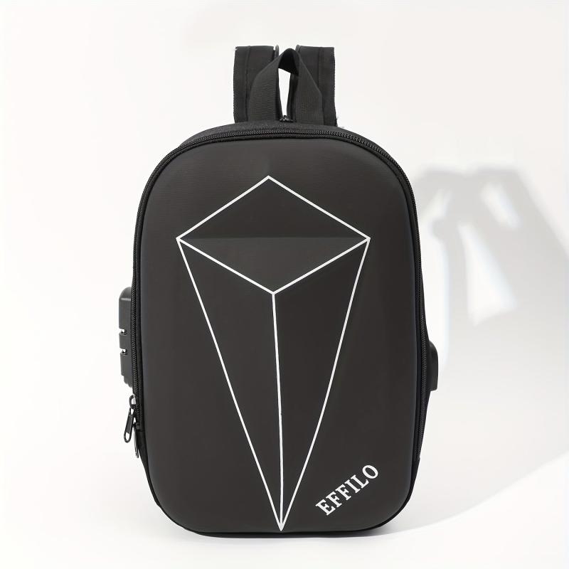 Men's Multifunctional Shoulder Bag with Anti-Theft Lock and USB Port