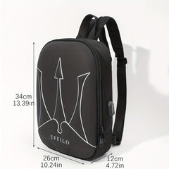 Men's Multifunctional Shoulder Bag with Anti-Theft Lock and USB Port