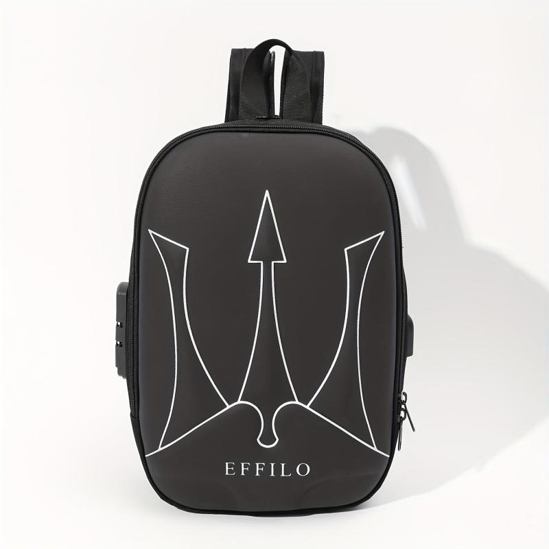 Men's Multifunctional Shoulder Bag with Anti-Theft Lock and USB Port