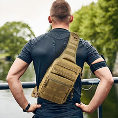 Large Capacity Tactical Men's Chest Bag Outdoor Waterproof Hiking Waist Bag
