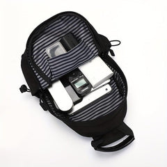 Men's Nylon Crossbody Bag USB Port Large Capacity Waterproof Shoulder Bag