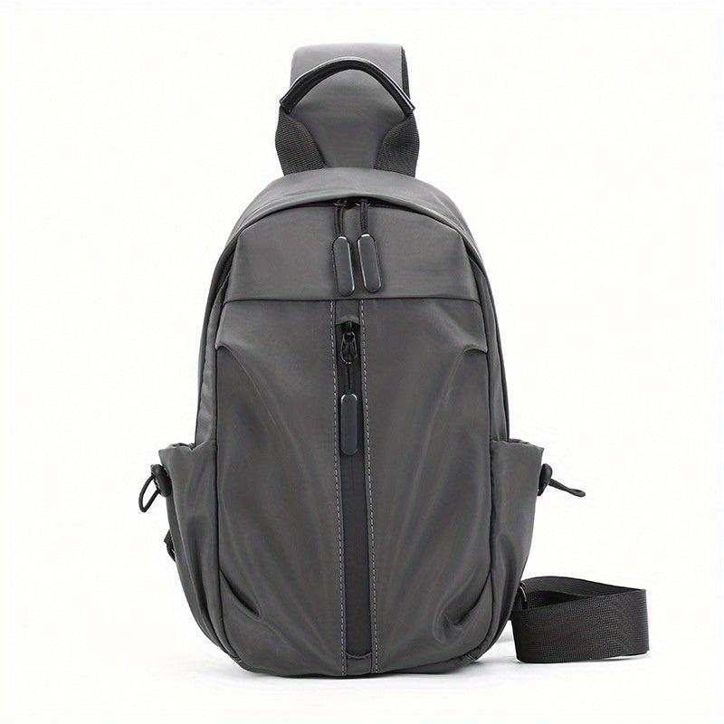 Men's Nylon Crossbody Bag USB Port Large Capacity Waterproof Shoulder Bag