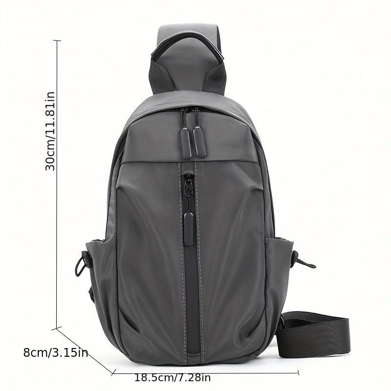 Men's Nylon Crossbody Bag USB Port Large Capacity Waterproof Shoulder Bag