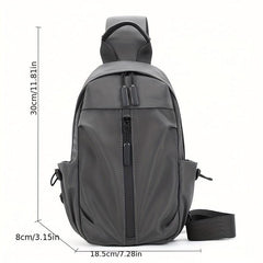 Men's Nylon Crossbody Bag USB Port Large Capacity Waterproof Shoulder Bag