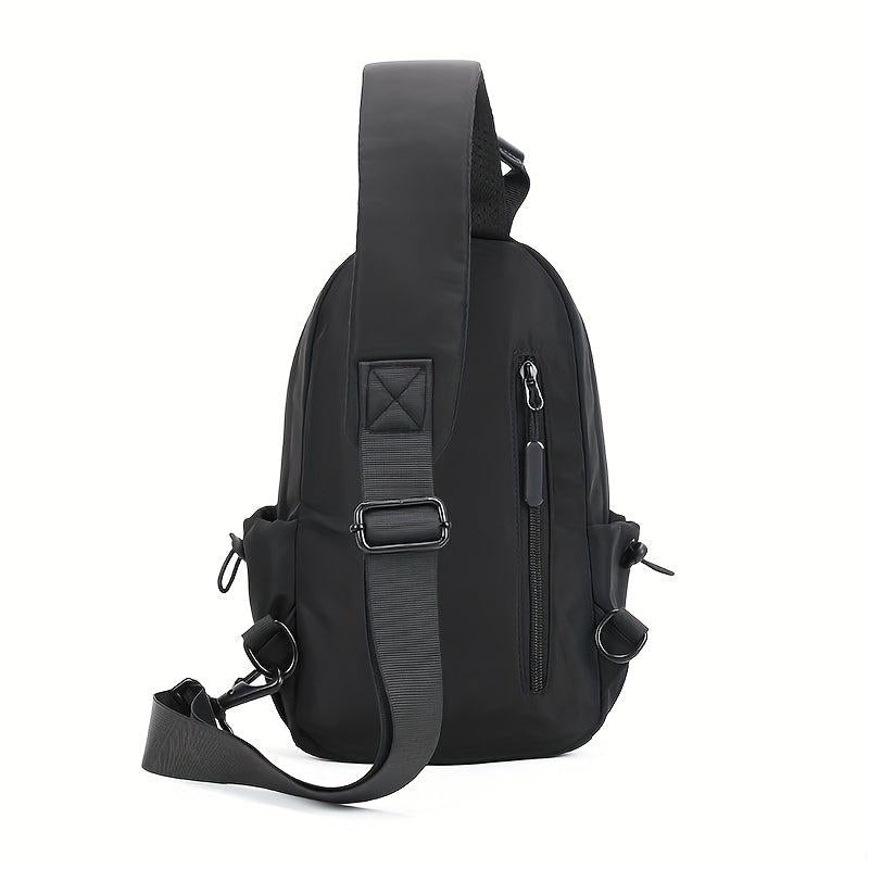 Men's Nylon Crossbody Bag USB Port Large Capacity Waterproof Shoulder Bag