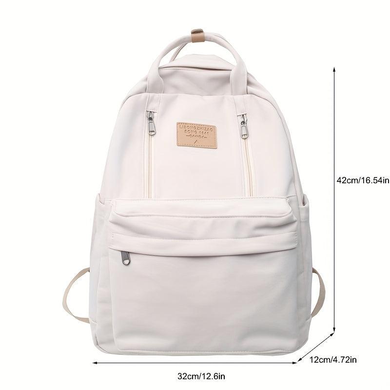 Letter Patch Decor Backpack Preppy Style School Bag