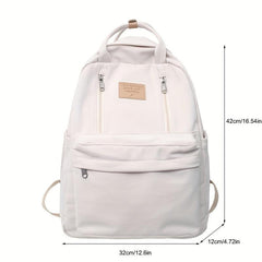 Letter Patch Decor Backpack Preppy Style School Bag