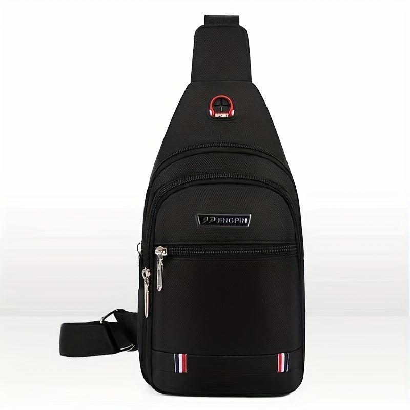 Men's Oxford Crossbody Chest Bag Travel Sport Camping Phone Charging Sling Bag