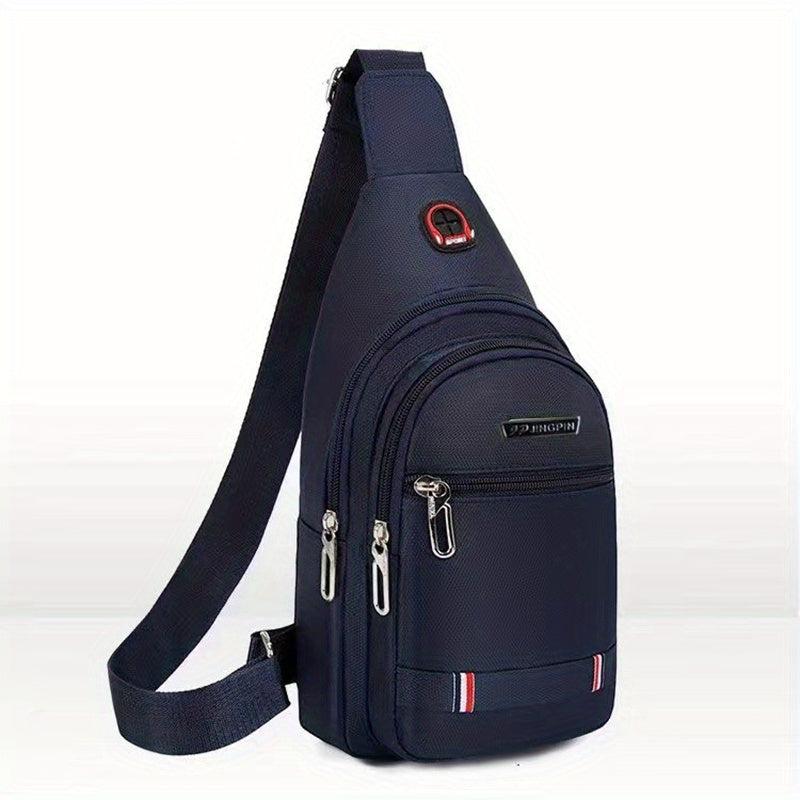 Men's Oxford Crossbody Chest Bag Travel Sport Camping Phone Charging Sling Bag