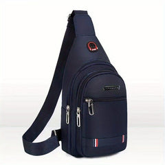 Men's Oxford Crossbody Chest Bag Travel Sport Camping Phone Charging Sling Bag