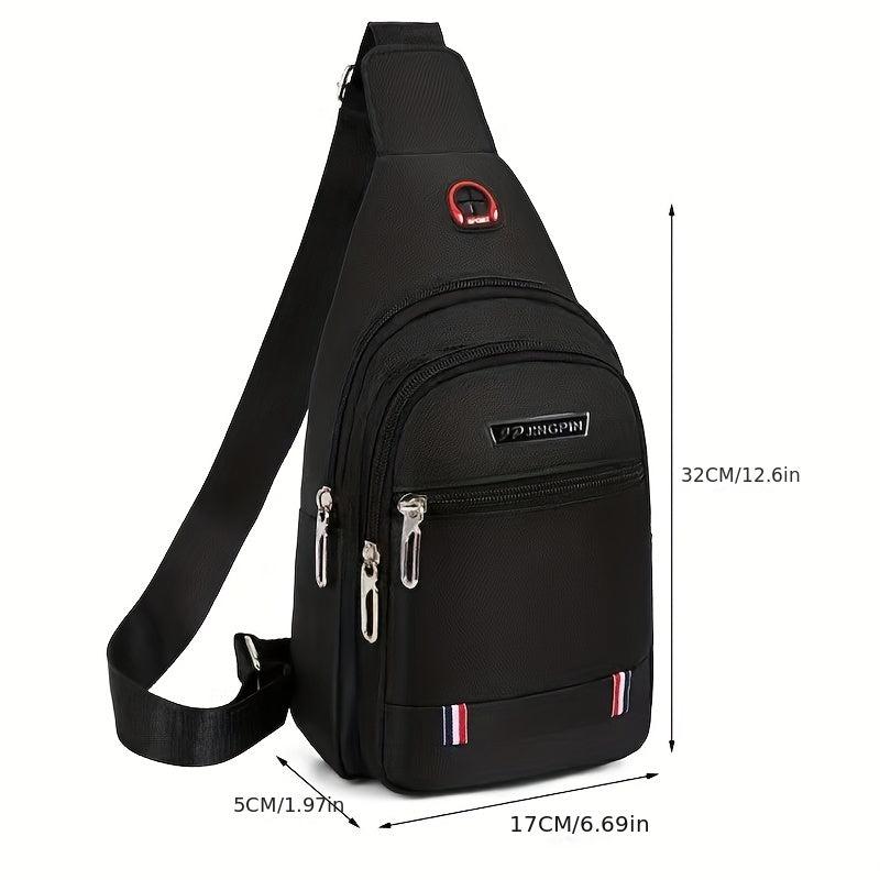 Men's Oxford Crossbody Chest Bag Travel Sport Camping Phone Charging Sling Bag
