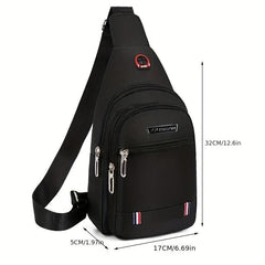 Men's Oxford Crossbody Chest Bag Travel Sport Camping Phone Charging Sling Bag